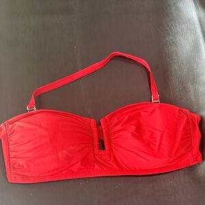 DKNY Red Bandeau Bikini Top